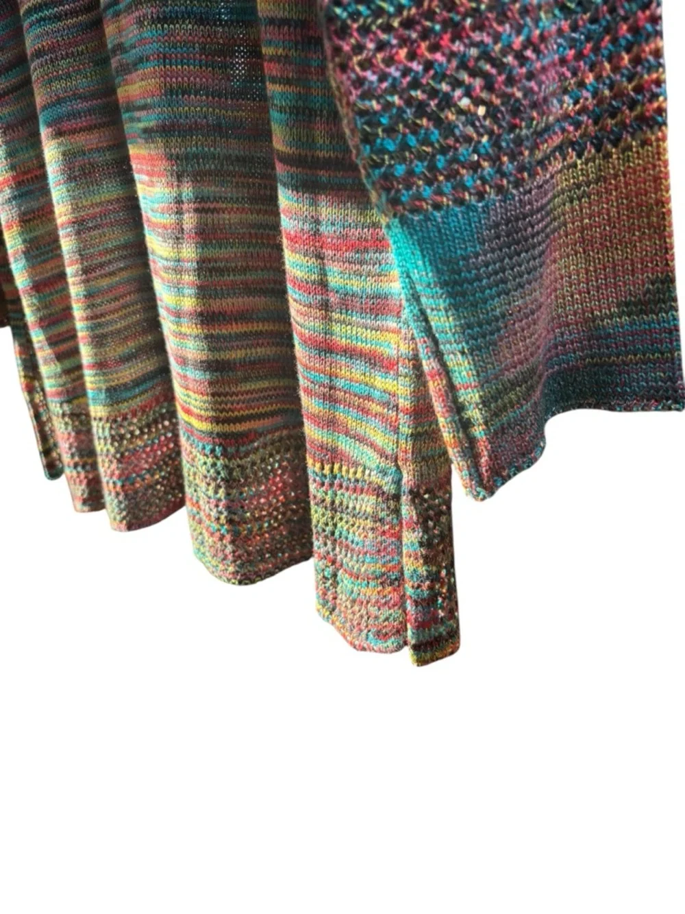 JohnPaulRichard Multicolor Scoop-Neck Pointelle Knit Sweater Women’s M - Picture 5 of 10